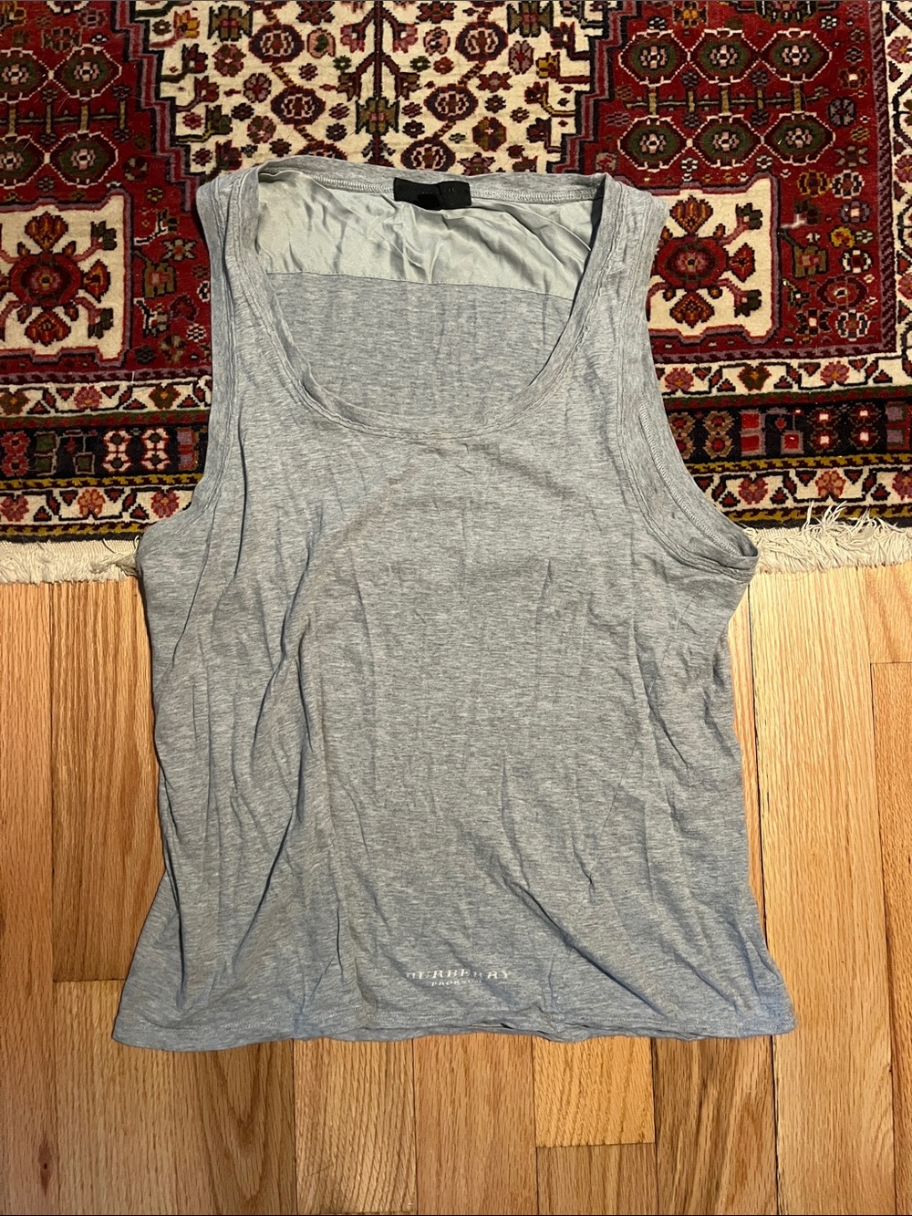 Burberry Prorsum Authentic Classic Light Gray Scoop-Neck Tank Size XL